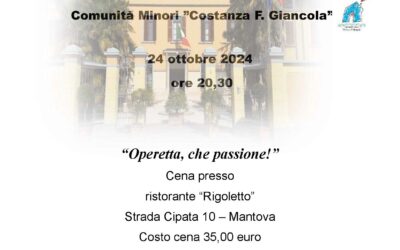 Cena di beneficenza di Lions Club Padania a favore della Comunità Minori “Costanza F. Giancola” – 24 ottobre ore 20.30